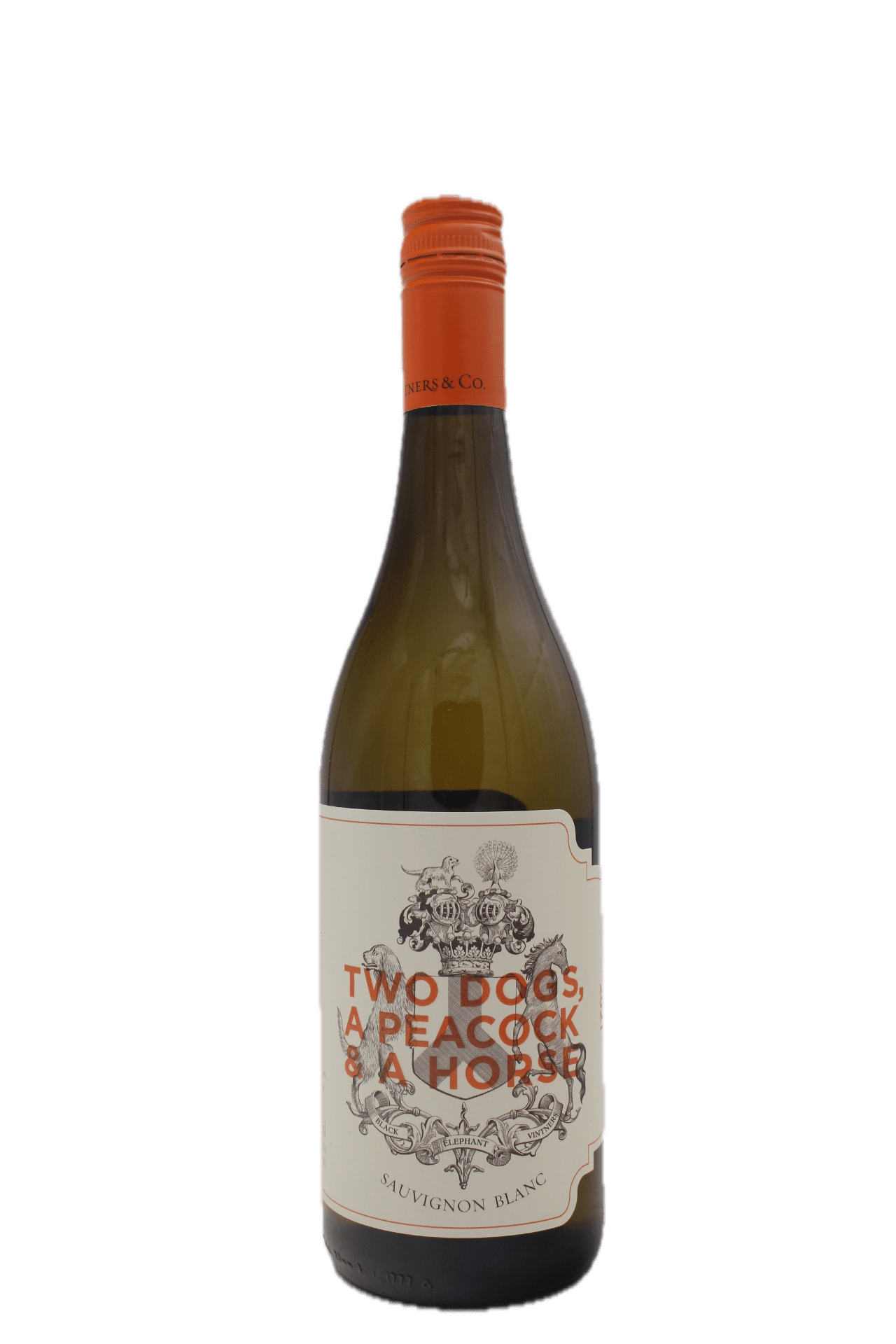 Black Elephant - Two Dogs, a Peacock & a Horse