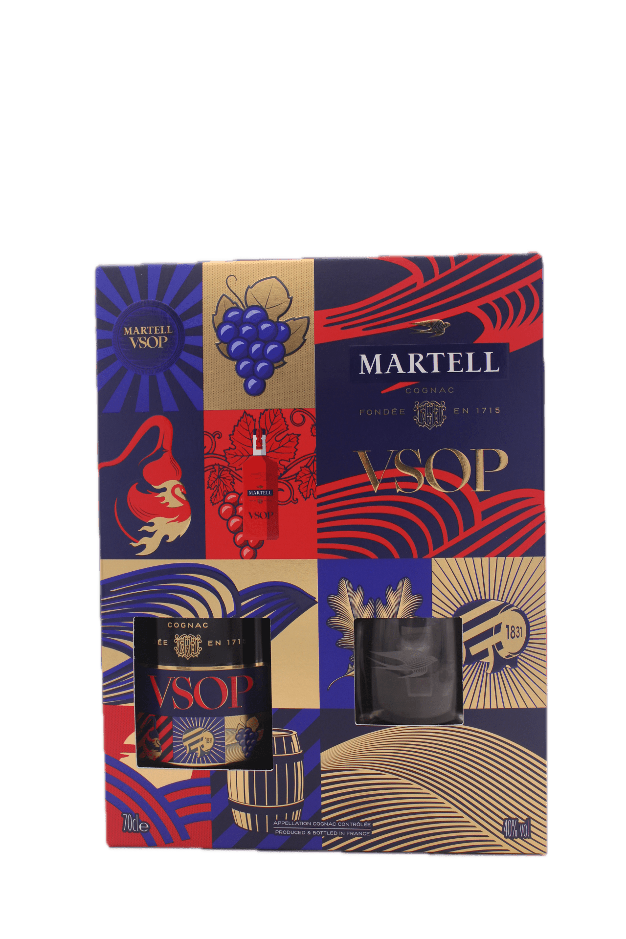 Geschenkverpakking Martell VSOP met 2 glazen