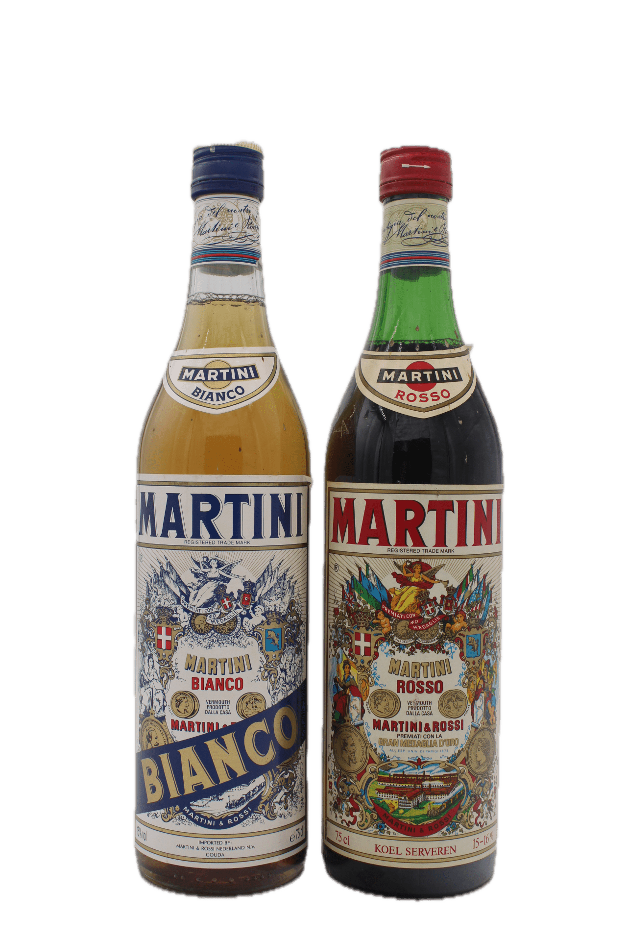 Martini - Bianco & Rosso Vermouth Vintage set